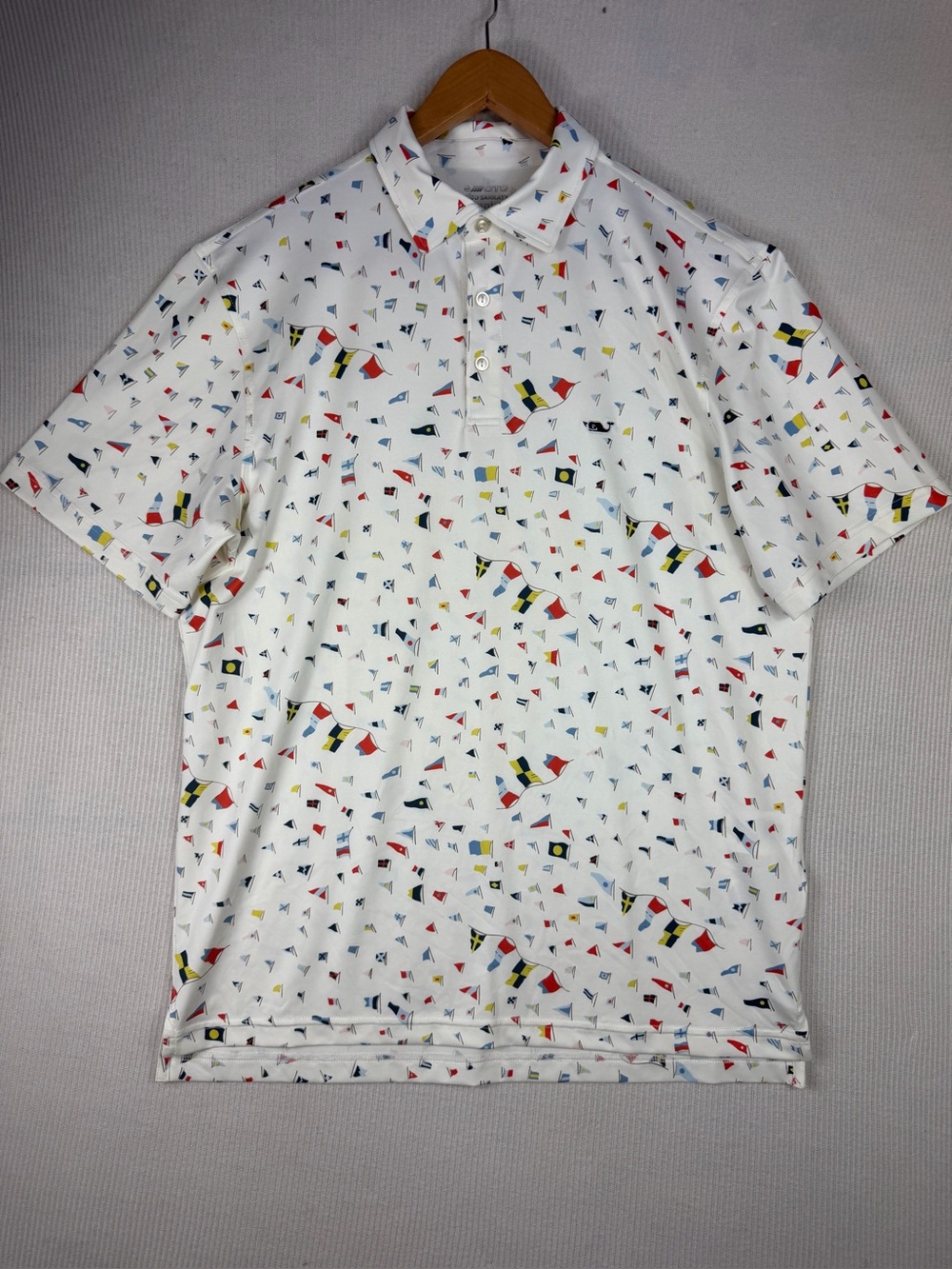 NWOT Vineyard Vines OTG Sankaty Polo Shirt Maritime Signal Flags Size Medium